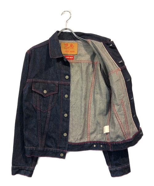 児島ジーンズ（コジマジーンズ）児島ジーンズ (コジマジーンズ) LAGER BEER (ラガービール) ラガービール コラボ デニムジャケット インディゴ サイズ:Lの古着・服飾アイテム