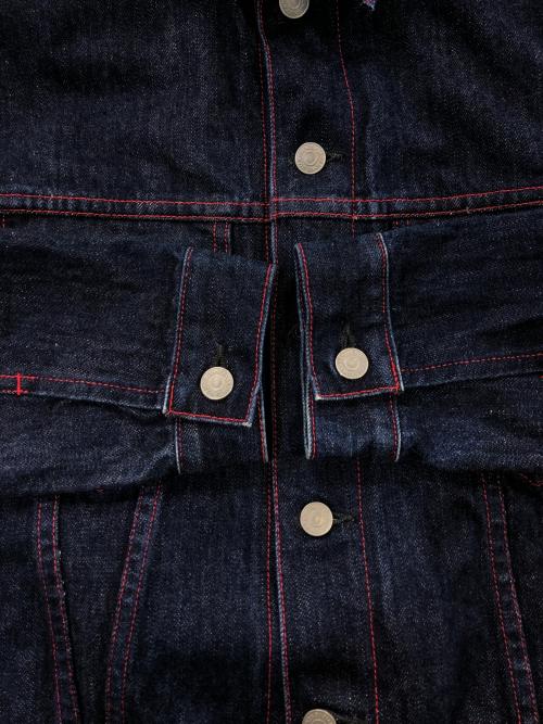 児島ジーンズ（コジマジーンズ）児島ジーンズ (コジマジーンズ) LAGER BEER (ラガービール) ラガービール コラボ デニムジャケット インディゴ サイズ:Lの古着・服飾アイテム