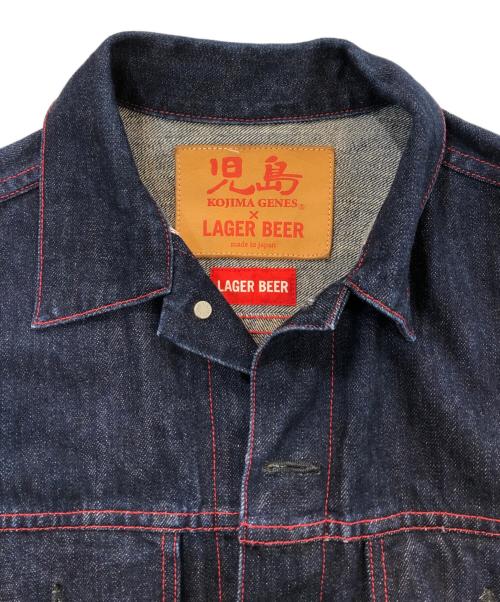 児島ジーンズ（コジマジーンズ）児島ジーンズ (コジマジーンズ) LAGER BEER (ラガービール) ラガービール コラボ デニムジャケット インディゴ サイズ:Lの古着・服飾アイテム