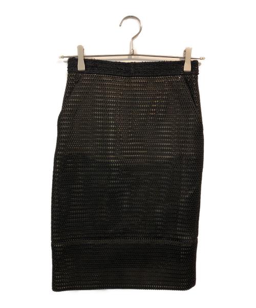 CHANEL（シャネル）CHANEL (シャネル) ウエストココマークメッシュツイードスカート ブラック サイズ:34の古着・服飾アイテム