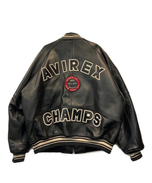 AVIREX（アヴィレックス）AVIREX (アヴィレックス) VARSITY JACKE ブラック サイズ:Xの古着・服飾アイテム