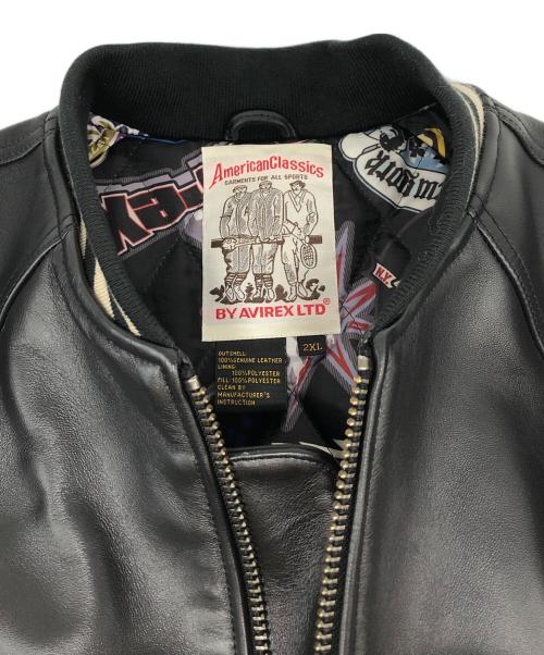 AVIREX（アヴィレックス）AVIREX (アヴィレックス) VARSITY JACKE ブラック サイズ:Xの古着・服飾アイテム