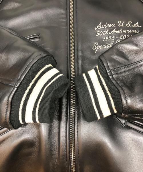 AVIREX（アヴィレックス）AVIREX (アヴィレックス) VARSITY JACKE ブラック サイズ:Xの古着・服飾アイテム