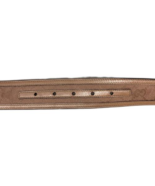 GUCCI（グッチ）GUCCI (グッチ) グッチシマ ハート GG バックルベルト ブラウン×パープルの古着・服飾アイテム