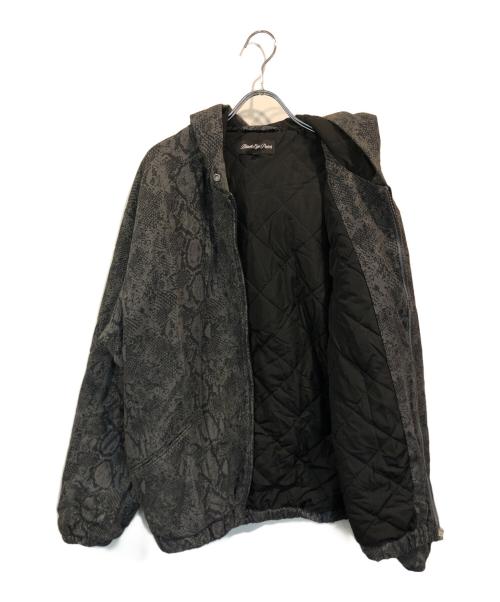 THE BLACK EYE PATCH（ブラックアイパッチ）THE BLACK EYE PATCH (ブラックアイパッチ) PYTHON PATTERNED HOODED JACKET BLACK ブラック サイズ:Mの古着・服飾アイテム