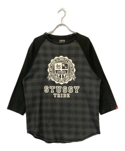 stussy（ステューシー）stussy (ステューシー) ラグランTシャツ ブラック サイズ:Mの古着・服飾アイテム
