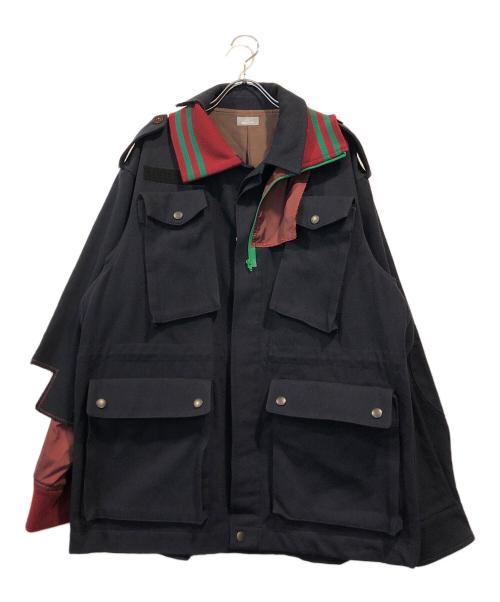 kolor/BEACON（カラービーコン）kolor/BEACON (カラービーコン) エルボーパッチ ドッキングジャケット ブル ネイビー サイズ:1の古着・服飾アイテム