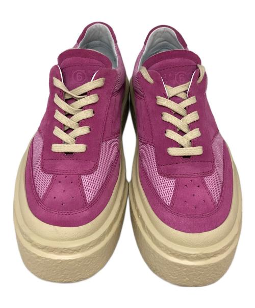 MM6 Maison Margiela（エムエムシックスメゾンマルジェラ）MM6 Maison Margiela (エムエムシックス メゾンマルジェラ) Gambetta Lace-Up Platform Sneakers ピンク サイズ:38の古着・服飾アイテム