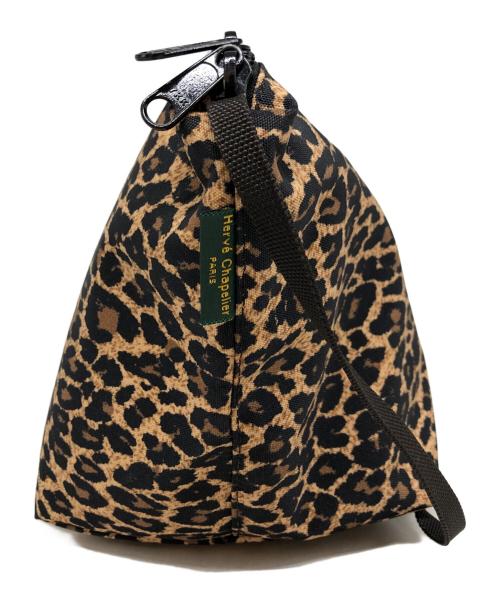 Herve Chapelier（エルベシャプリエ）Herve Chapelier (エルベシャプリエ) レオパード船形ショルダーバッグ ブラウンの古着・服飾アイテム