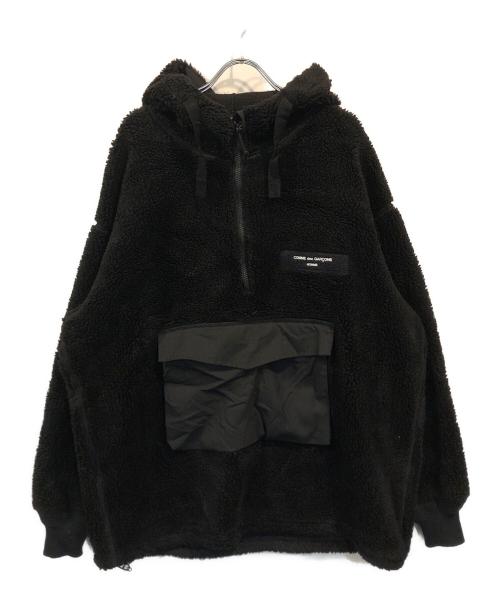COMME des GARCONS HOMME（コムデギャルソン オム）COMME des GARCONS HOMME (コムデギャルソン オム) ボアフリースアノラックパーカー ブラック サイズ:XLの古着・服飾アイテム