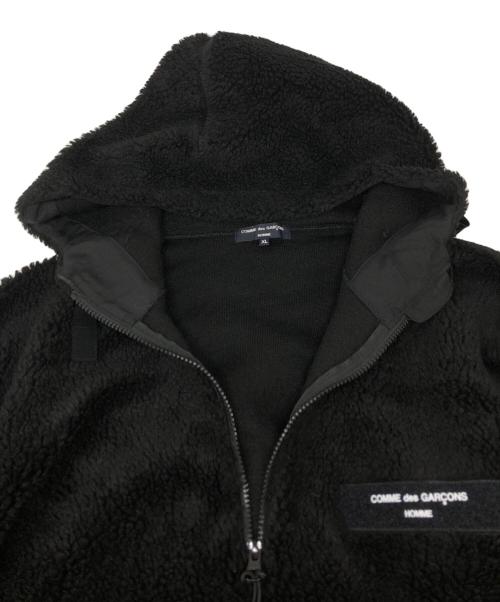 COMME des GARCONS HOMME（コムデギャルソン オム）COMME des GARCONS HOMME (コムデギャルソン オム) ボアフリースアノラックパーカー ブラック サイズ:XLの古着・服飾アイテム