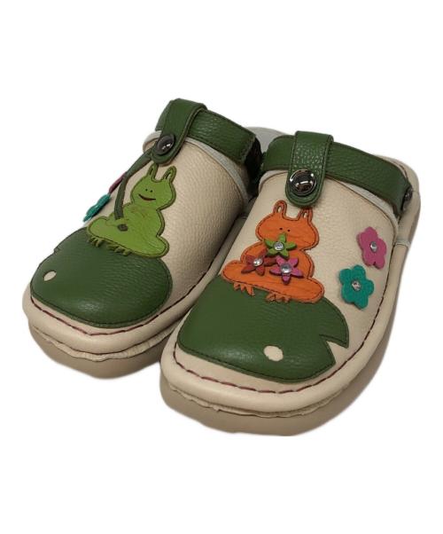 estacion（エスタシオ）estacion (エスタシオ) かえるモチーフ2way本革サボシューズ アイボリー サイズ:Mの古着・服飾アイテム