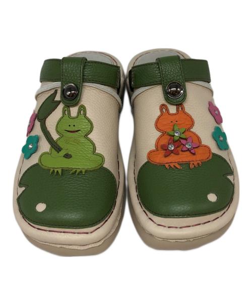 estacion（エスタシオ）estacion (エスタシオ) かえるモチーフ2way本革サボシューズ アイボリー サイズ:Mの古着・服飾アイテム