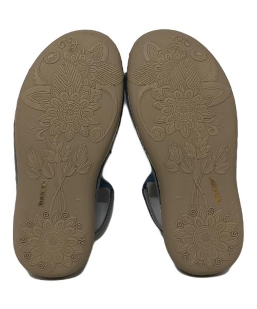 estacion（エスタシオ）estacion (エスタシオ) タツノオトシゴモチーフ本革スリッポン ライトブルー サイズ:Mの古着・服飾アイテム