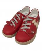 estacionエスタシオ）の古着「ワンちゃんモチーフ本革カジュアルシューズ」｜レッド