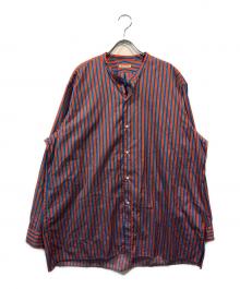 HUGEN（ユーゲン）の古着「モーリス バンドカラーシャツ」｜オレンジ