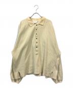 ANCELLMアンセルム）の古着「HENLEY RIB LS T-SHIRT」｜ベージュ