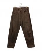 AURALEEオーラリー）の古着「HARD TWIST DENIM WIDE PANTS」｜ブラウン