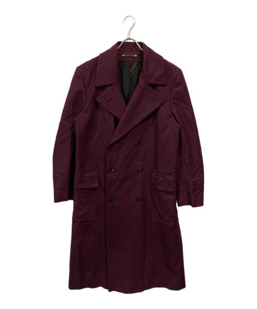 PAUL SMITH（ポールスミス）Paul Smith (ポールスミス) 18AWダブルハウンドトゥースコート パープル サイズ:SIZE XLの古着・服飾アイテム