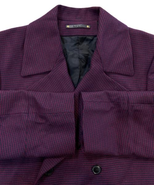 PAUL SMITH（ポールスミス）Paul Smith (ポールスミス) 18AWダブルハウンドトゥースコート パープル サイズ:SIZE XLの古着・服飾アイテム