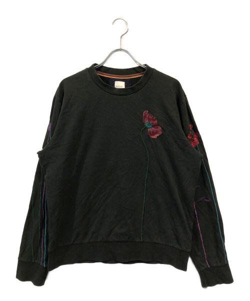 PAUL SMITH（ポールスミス）Paul Smith (ポールスミス) フローラル刺繍スウェット ブラック サイズ:Mの古着・服飾アイテム