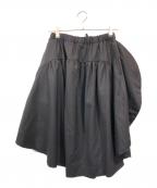 COMME des GARCONS COMME des GARCONSコムデギャルソン コムデギャルソン）の古着「ストライプカットオフウールスカート」｜ネイビー