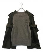 sacaiサカイ）の古着「トレンチハイブリットニット」｜グレー×オリーブ