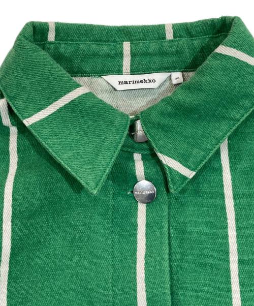 marimekko（マリメッコ）marimekko (マリメッコ) ストライプカバーオール グリーン サイズ:SIZE 38の古着・服飾アイテム