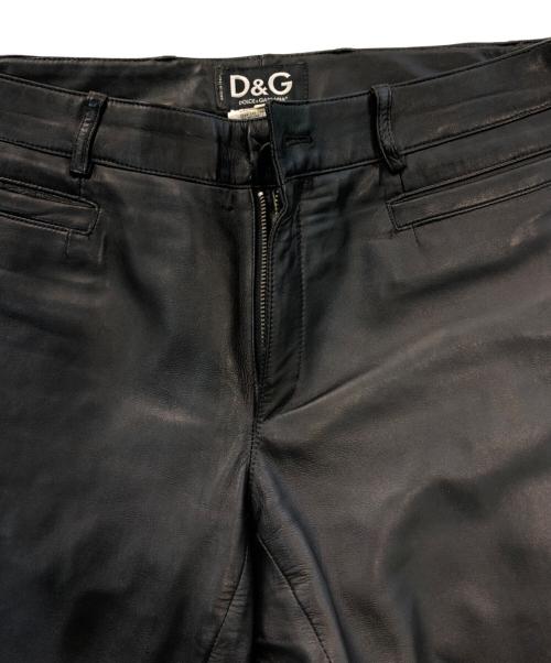 D&G DOLCE & GABBANA（ディーアンドジー ドルチェ＆ガッバーナ）D&G DOLCE & GABBANA (ディーアンドジー ドルチェ＆ガッバーナ) レザーパンツ ブラック サイズ:46の古着・服飾アイテム