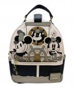 DISNEY×Lounge Flyディズニー×ラウンジフライ）の古着「ミッキーアンドミニーバックパック」｜ブラック×ホワイト