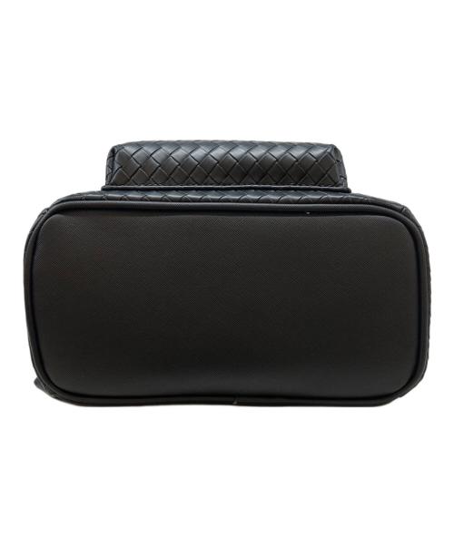 DISNEY（ディズニー）DISNEY (ディズニー) Lounge Fly (ラウンジフライ) 編み込みフェイクレザーバックパック ブラックの古着・服飾アイテム