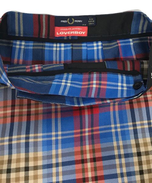 FRED PERRY（フレッドペリー）FRED PERRY (フレッドペリー) Charles Jeffrey Loverboy Tartan Kilt ブルー サイズ:36の古着・服飾アイテム