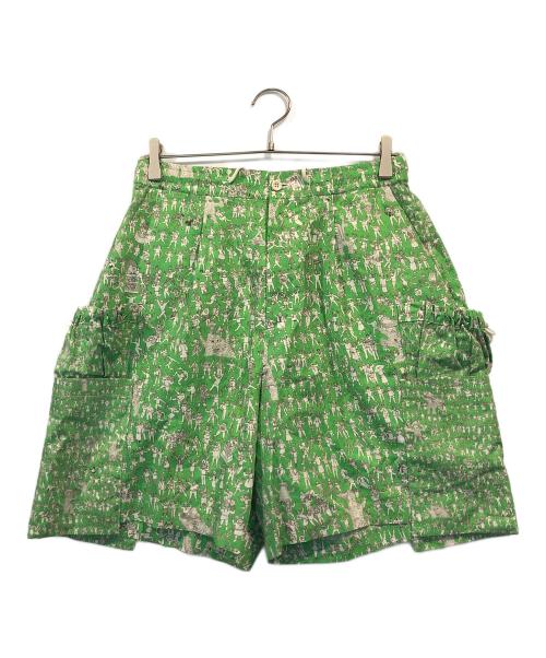 HERALBONY（ヘラルボニー）HERALBONY (ヘラルボニー) ショートパンツ「集いの習慣」 グリーン サイズ:smの古着・服飾アイテム