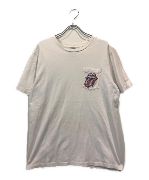 NUMBER (N)INE（ナンバーナイン）NUMBER (N)INE (ナンバーナイン) ローリングストーンスパンコールポケットTシャツ ホワイト サイズ:3の古着・服飾アイテム
