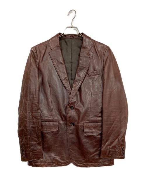 USED古着（フルギ）USED古着 (フルギ) バッファローレザーテーラードジャケット レッド サイズ:67の古着・服飾アイテム