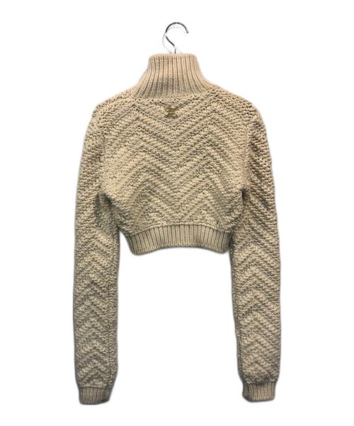 FENDI（フェンディ）FENDI (フェンディ) ハイネッククロップドケーブルニット ベージュ サイズ:SIZE 38の古着・服飾アイテム