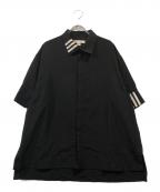 Y-3ワイスリー）の古着「襟ストライプシャツ」｜ブラック