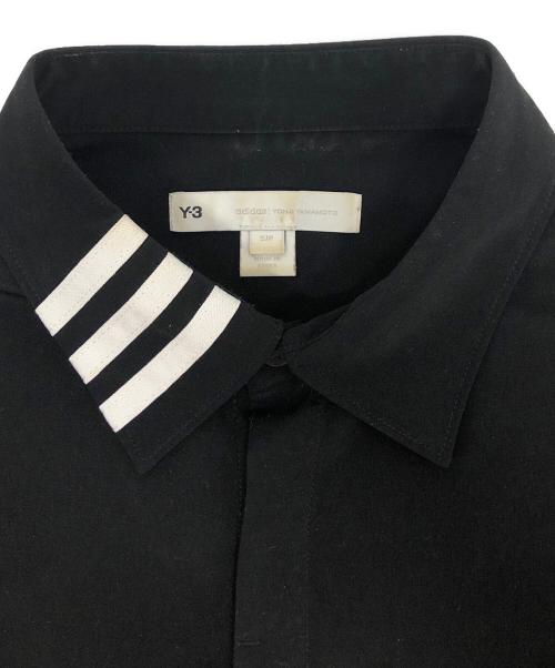 Y-3（ワイスリー）Y-3 (ワイスリー) 襟ストライプシャツ ブラック サイズ:sの古着・服飾アイテム