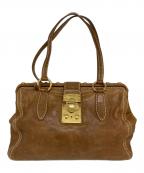 MIU MIUミュウミュウ）の古着「ガマ口ミニボストンバッグ」｜ブラウン