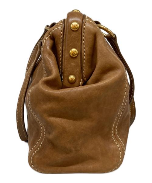 MIU MIU（ミュウミュウ）MIU MIU (ミュウミュウ) ガマ口ミニボストンバッグ ブラウンの古着・服飾アイテム