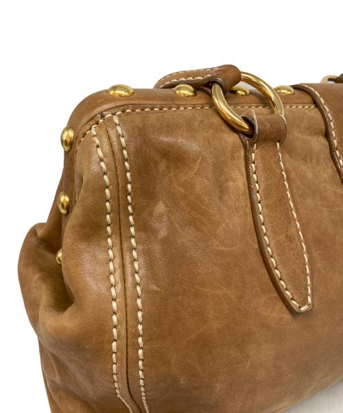 MIU MIU（ミュウミュウ）MIU MIU (ミュウミュウ) ガマ口ミニボストンバッグ ブラウンの古着・服飾アイテム