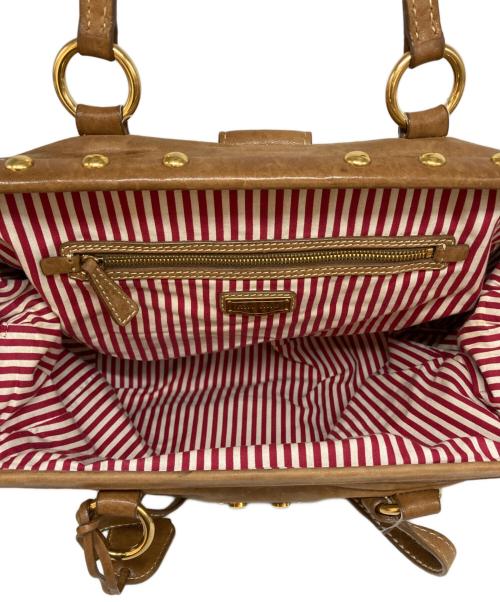 MIU MIU（ミュウミュウ）MIU MIU (ミュウミュウ) ガマ口ミニボストンバッグ ブラウンの古着・服飾アイテム