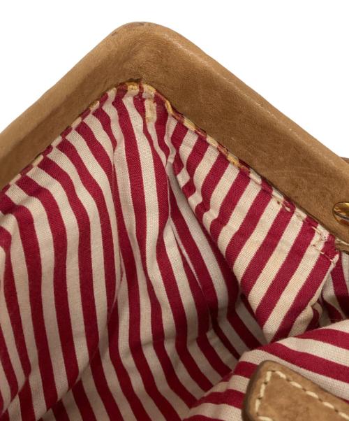 MIU MIU（ミュウミュウ）MIU MIU (ミュウミュウ) ガマ口ミニボストンバッグ ブラウンの古着・服飾アイテム