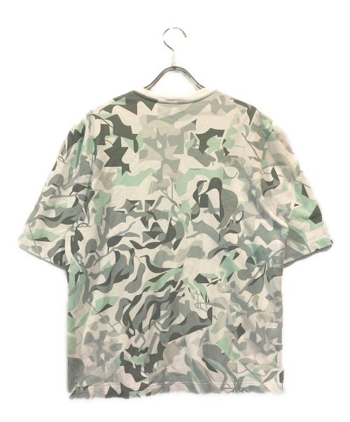 HERMES（エルメス）HERMES (エルメス) パズル ヴェジェタル 鹿の子 クルーネックTシャツ ホワイト×グレー サイズ:XSの古着・服飾アイテム