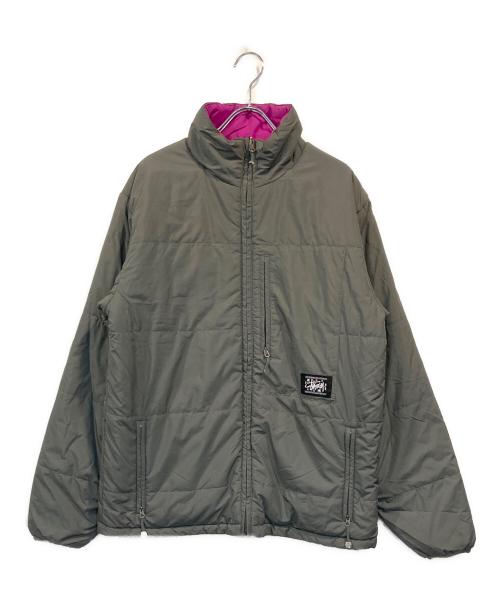 stussy GEAR（ステューシーギア）STUSSY GEAR (ステューシーギア) リバーシブル中綿ジャケット グレー×ピンク サイズ:SIZE Mの古着・服飾アイテム