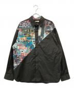 HERALBONYヘラルボニー）の古着「切替シャツ」｜ブラック