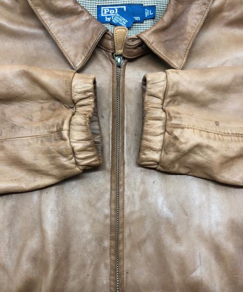 POLO RALPH LAUREN（ポロ・ラルフローレン）POLO RALPH LAUREN (ポロ・ラルフローレン) オールドレザースイングトップ ブラウン サイズ:Lの古着・服飾アイテム