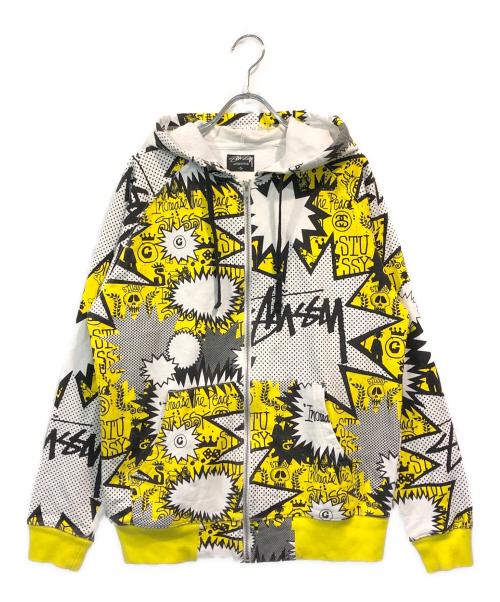 stussy（ステューシー）stussy (ステューシー) コミックプリントパーカー イエロー サイズ:Sの古着・服飾アイテム