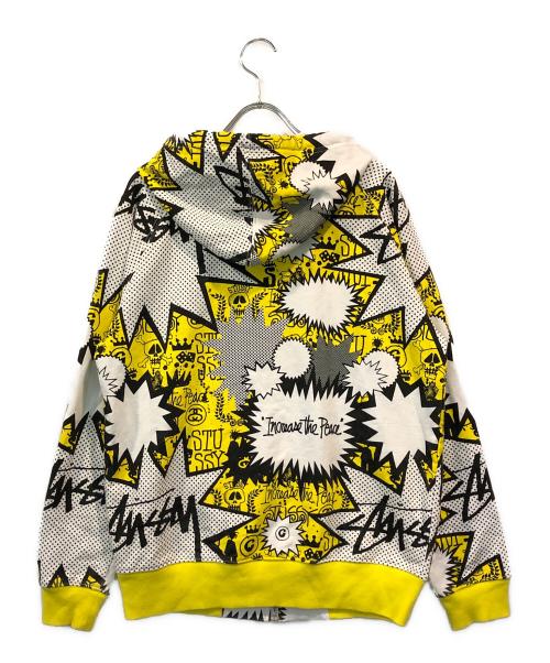 stussy（ステューシー）stussy (ステューシー) コミックプリントパーカー イエロー サイズ:Sの古着・服飾アイテム