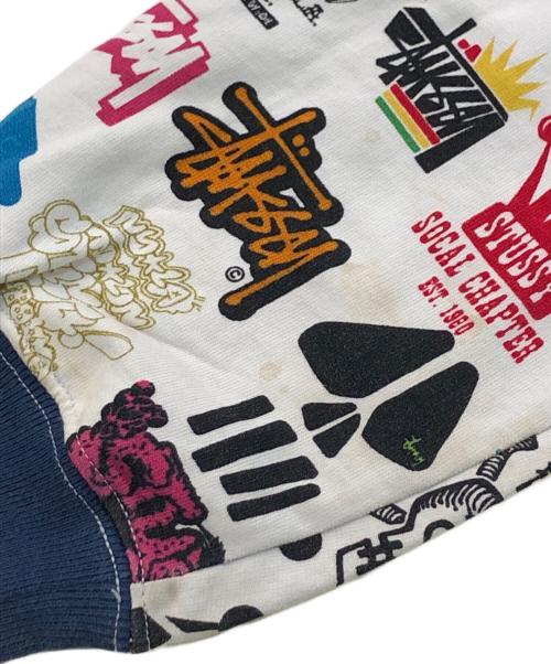 stussy（ステューシー）stussy (ステューシー) 歴代ロゴプリントジップパーカー ホワイト サイズ:Sの古着・服飾アイテム